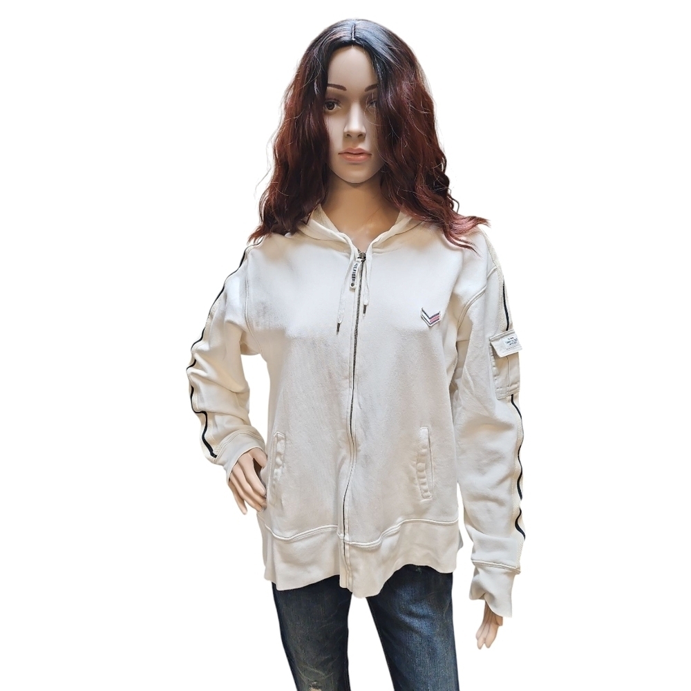 Tommy Hilfiger Jeans Cream Zip-Up Hoodie